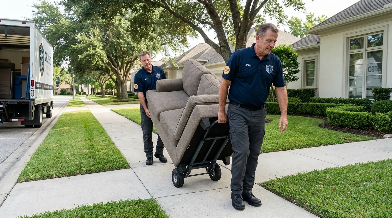 Local residential moving crew loading furniture in Tahoe Vista, CA