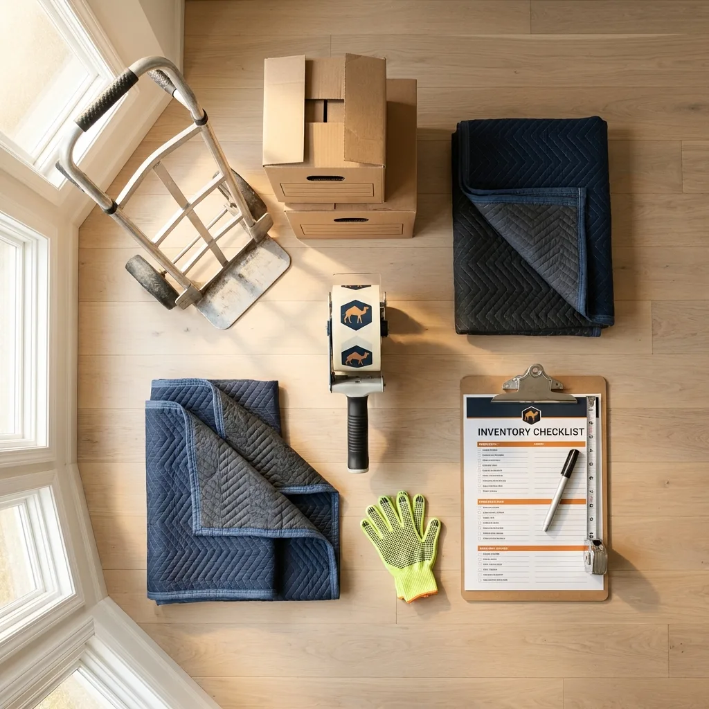 Professional moving supplies and packing materials layout for Tahoe Vista residential relocations